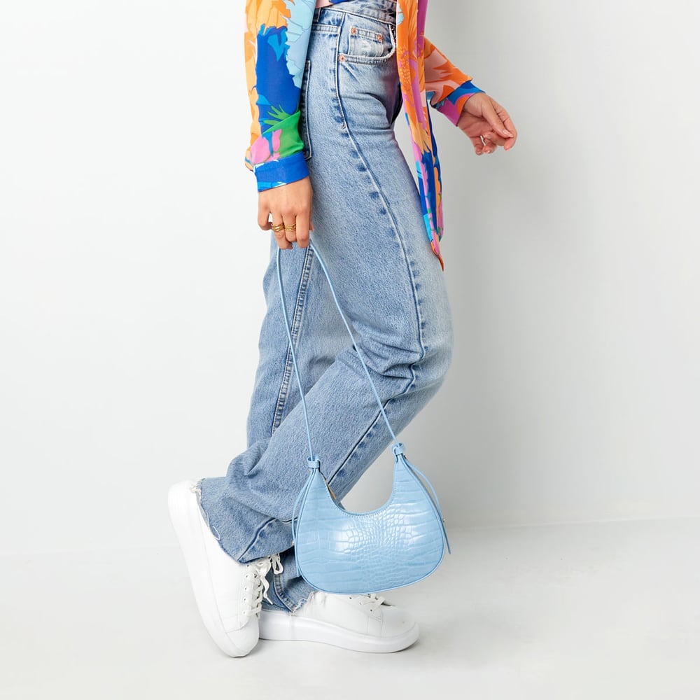 Handbag imitation leather with print Lilac PU h5Picture3